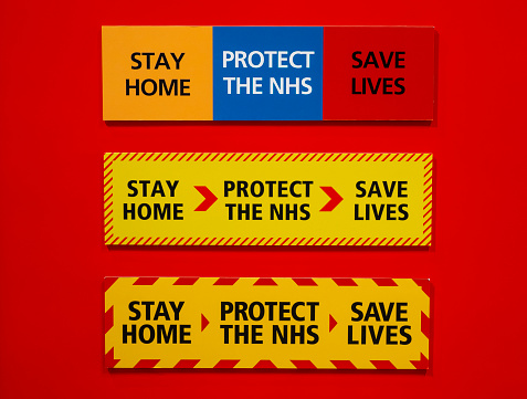 Three versions of a government mantra for protecting the NHS from being overwhelmed during the COVID-19 pandemic