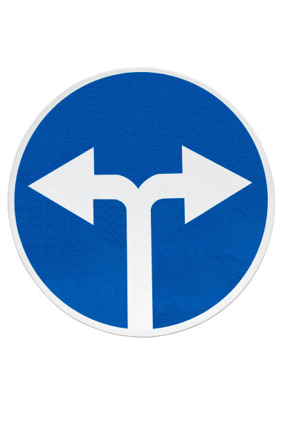 istock Road sign, turn isolated on white 1283217410