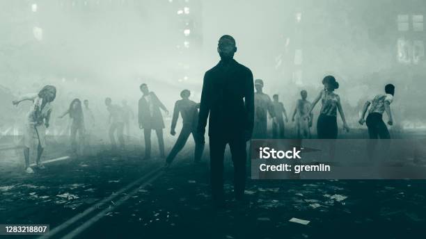 Beginning Of The Zombie Apocalypse Stock Photo - Download Image Now - Zombie, Apocalypse, Riot