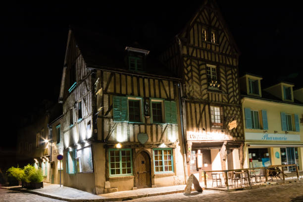 istock Building facade light festival Chartres 1283218849