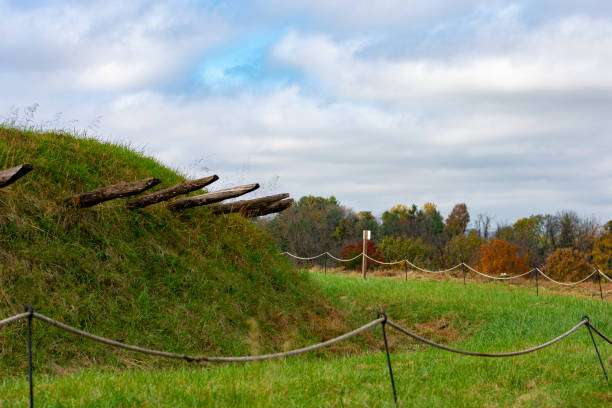 A Redoubt Covered in Pointed Logs in Valley Forge National Historical Park