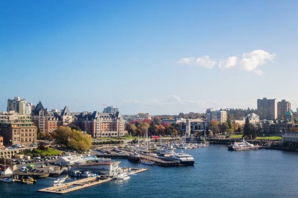 victoria inner harbour - empress hotel imagens e fotografias de stock