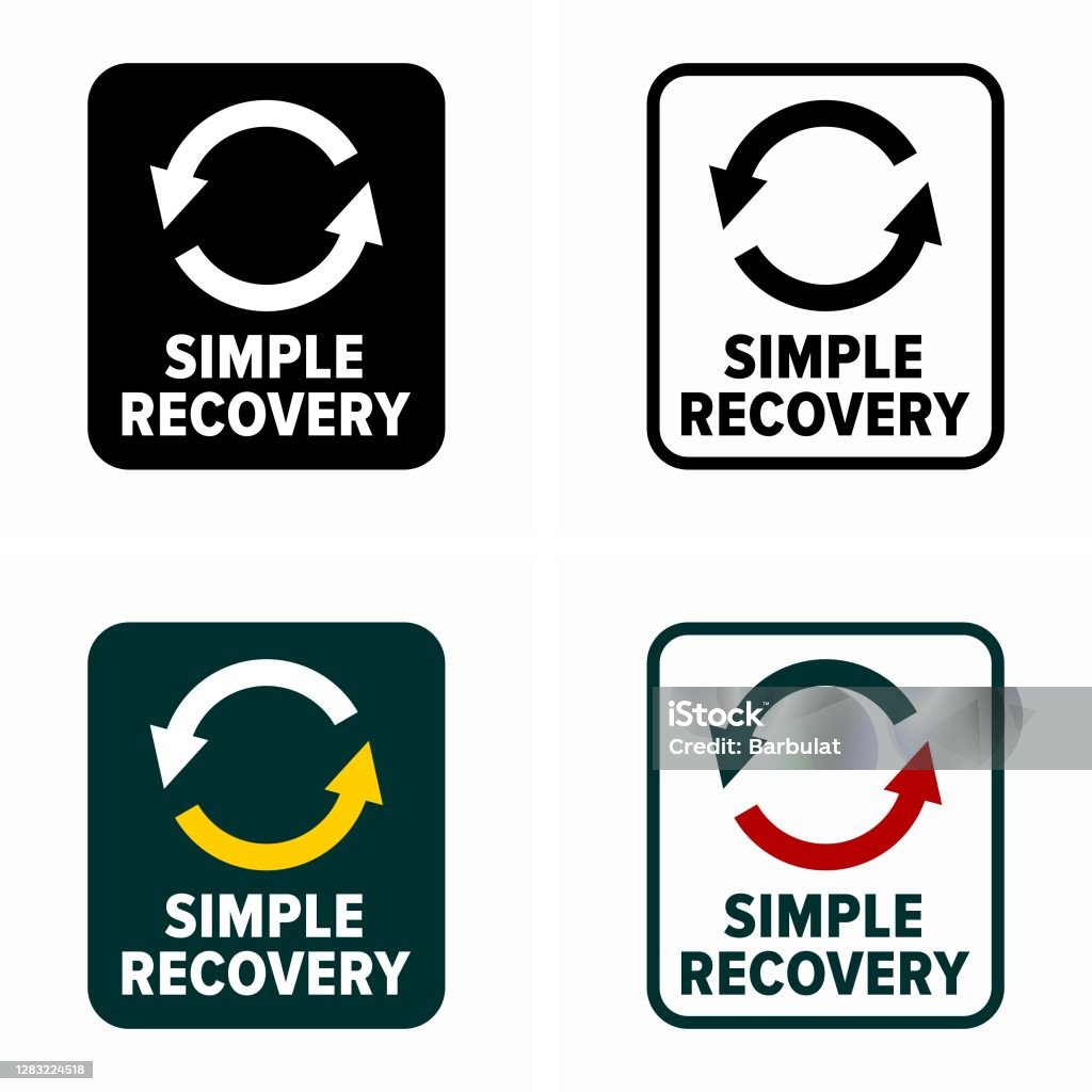 Recoverable Sign Simple Recovery Method Process Information Sign Stock Illustration ...