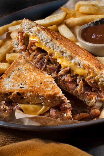 istock Pulled Pork Grilled Cheese Sandwich with Fries 1283225039