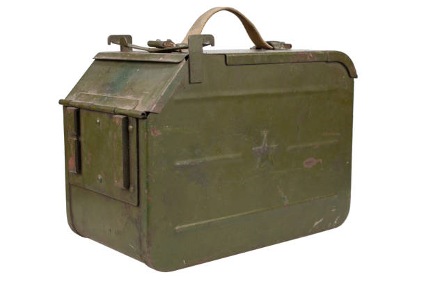 istock Ammo Can for ammunition belt for a 12.7 mm heavy machine gun DShK used by the former Soviet Union 1283227438