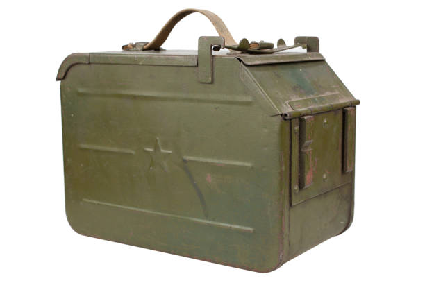 istock Ammo Can for ammunition belt for a 12.7 mm heavy machine gun DShK used by the former Soviet Union 1283227444