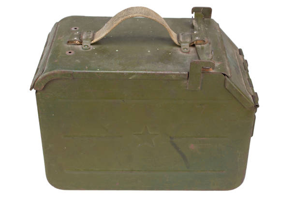 istock Ammo Can for ammunition belt for a 12.7 mm heavy machine gun DShK used by the former Soviet Union 1283227457