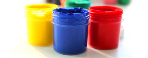 istock Banner. Children finger paint. Water based paints, isolated on a white background 1283229446