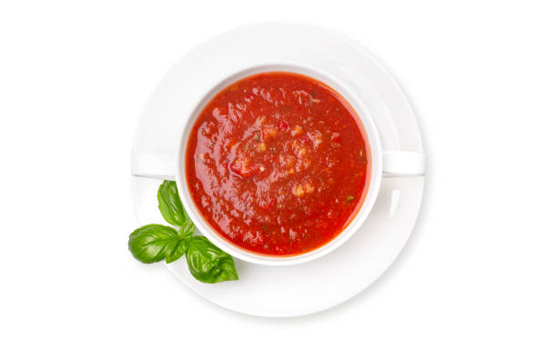 istock Gazpacho in a white plate 1283232444