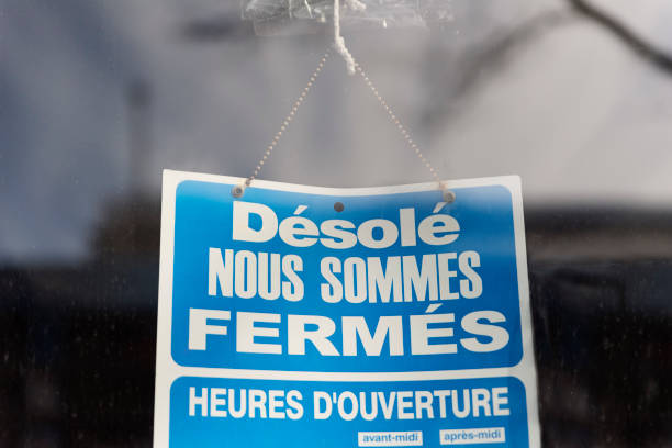 istock French signage ferme in glass reflection. 1283233831
