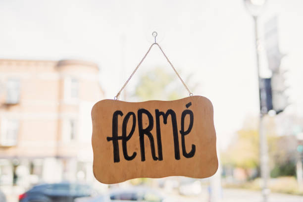istock French signage ferme in glass reflection. 1283234044