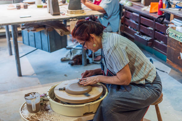 istock Senior female pottery artist 1283235003