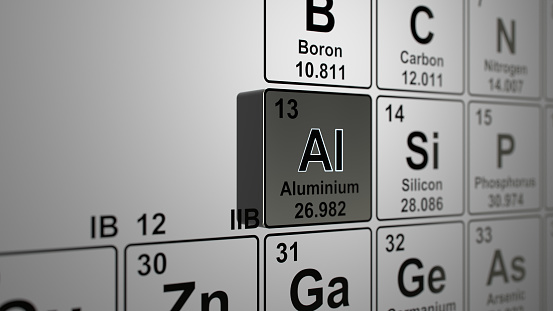 periodic table of elements 3d concept