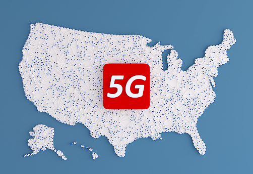 USA map abstract 5G concept new technology and innovations