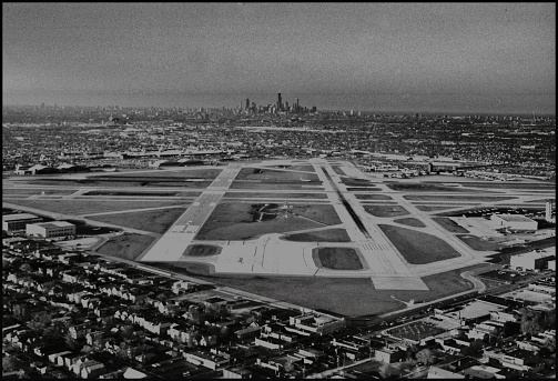 Helicopter view of Midway Airport Chicago