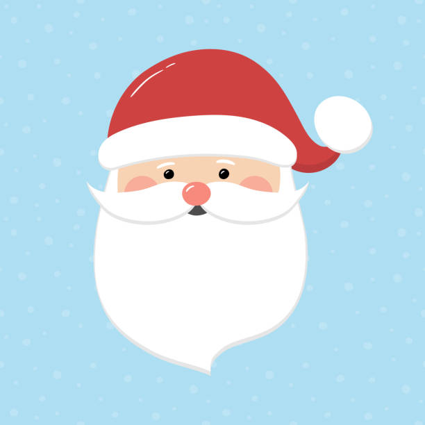 Santa Claus On Blue Background Vector Stock Illustration - Download Image  Now - Santa Claus, Animal Head, Vector - iStock