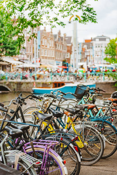 istock Parking Bicycles in Amsterdam, Netherlands 1283242413