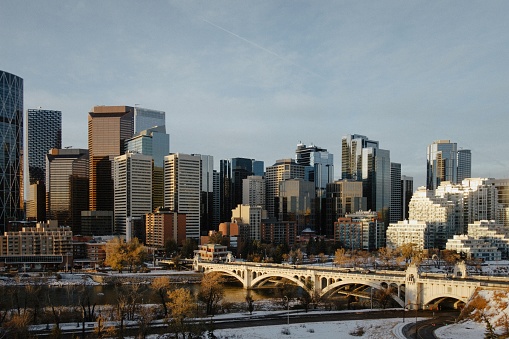 View of Calgary downtown from Mt Pleasant viewpoint