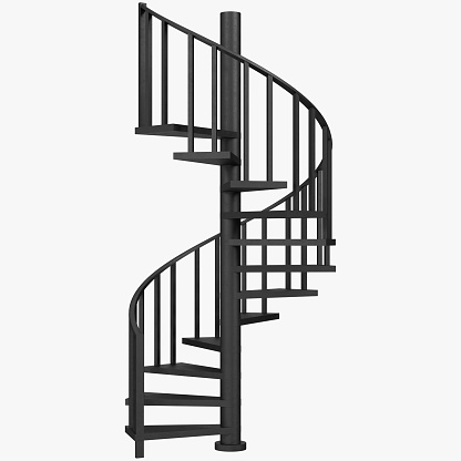 3D rendering illustration of a spiral staircase