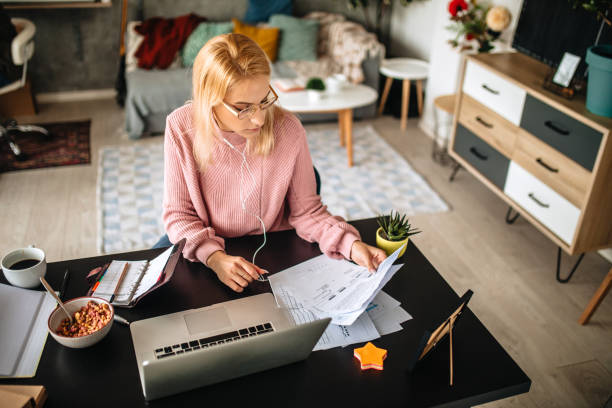 istock Morning video conference at home 1283248334
