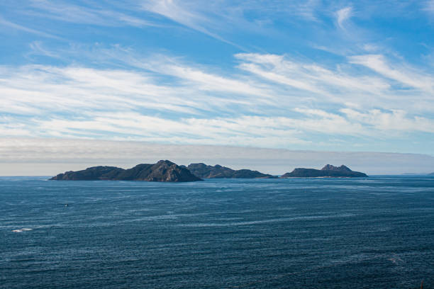 View of the Cies Islands from the coast of Galicia