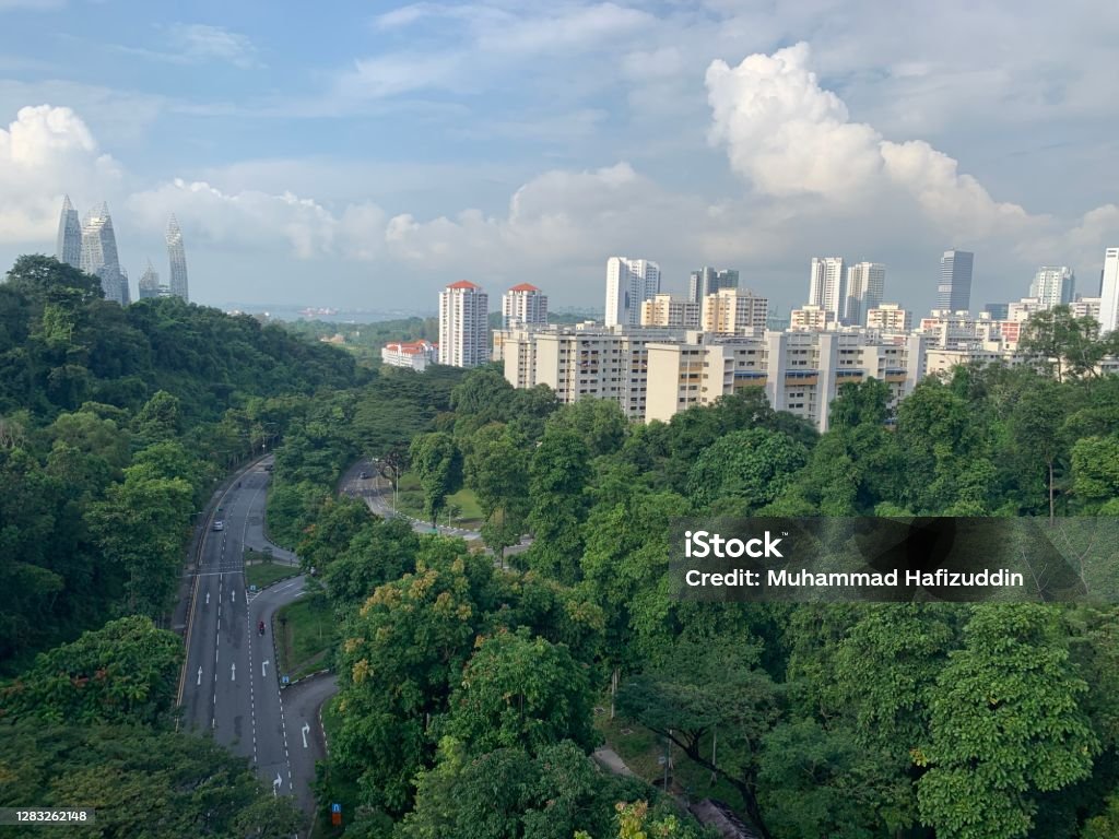Singapore skyline, Telok Blangah View of Telok Blangah from Herderson Waves, Singapore Architecture Stock Photo
