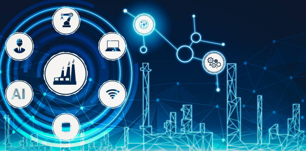 istock Industry 4.0 technology concept - Smart factory for fourth industrial revolution 1283272575