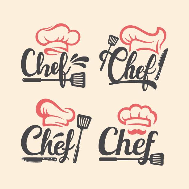 ilustrações de stock, clip art, desenhos animados e ícones de chef template design logo collection - chef