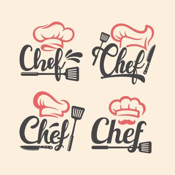 Vector illustration of Chef template design logo collection