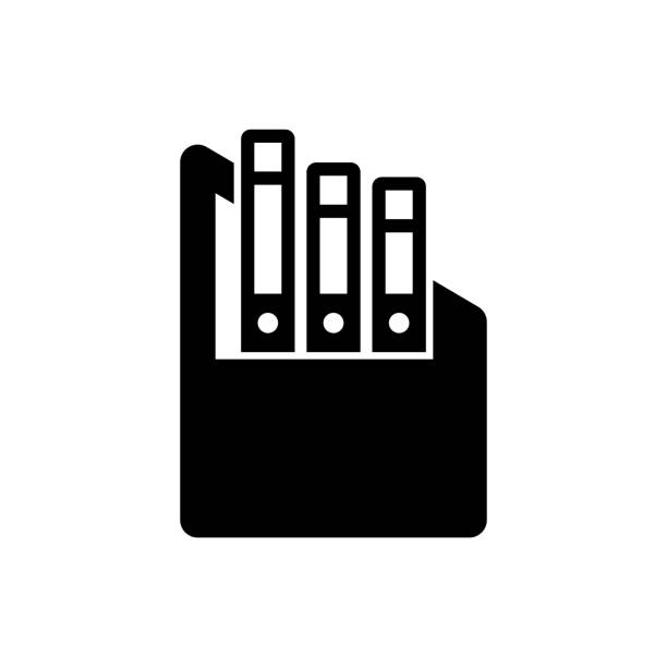 symbol für office-dateien (vektordarstellung) - stack paper document file stock-grafiken, -clipart, -cartoons und -symbole