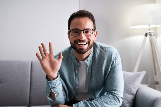 istock Casual Man Video Conference Chat Men 1283281197