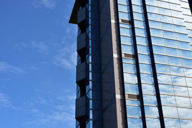 istock Tall apartment in blue sky 1283282281