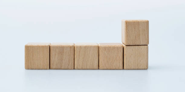 istock Blank wooden blocks on white background 1283282324
