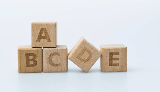istock Wooden blocks with letters ABCDE 1283283029