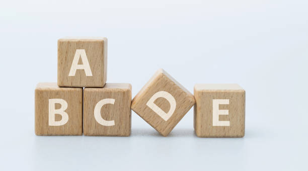 istock Wooden blocks with letters ABCDE 1283283097