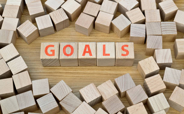 istock Wooden blocks with word goals 1283283882