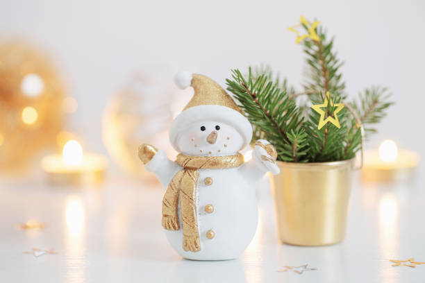 istock Christmas decorations with little ceramic snowman 1283287348