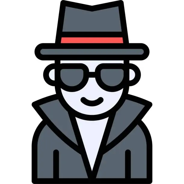 Vector illustration of Invisible man costume icon, Halloween costume party