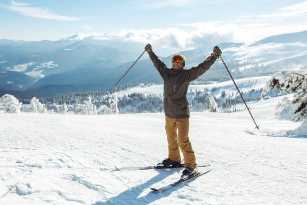 istock Nice young man skiing in the mountains. Active lifestyle in winter. 1283290106