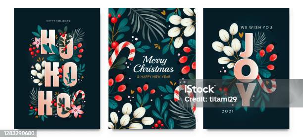 Happy Holidays Greeting Cards Stock Illustration - Download Image Now - Christmas, Vacations, Greeting Card