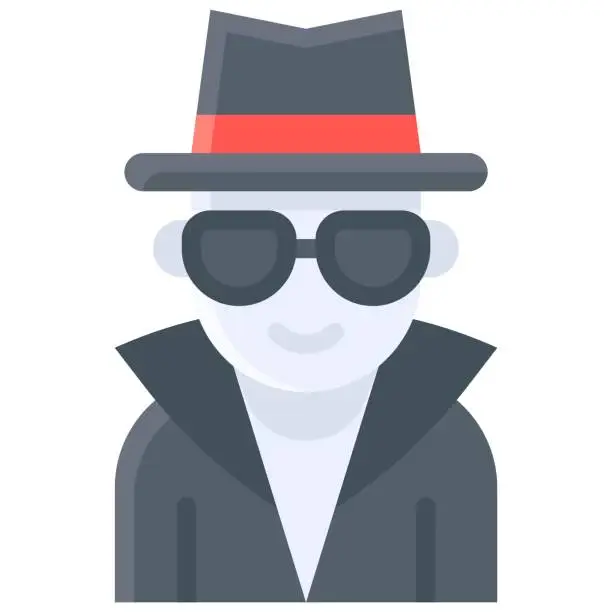 Vector illustration of Invisible man costume icon, Halloween costume party