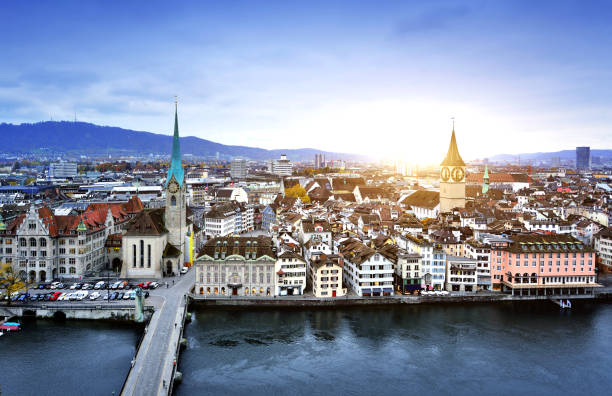 istock Zurich Old Town at Sunset Sunlight, Switzerland 1283292721