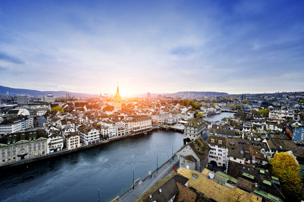 istock Zurich Old Town at Sunset Sunlight, Switzerland 1283292732