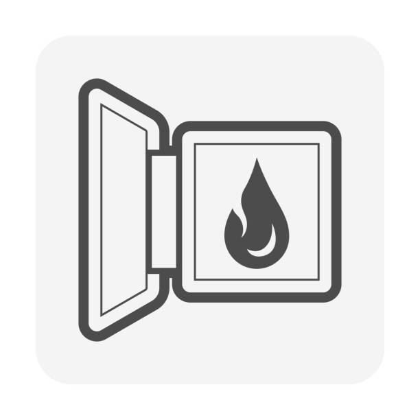 연료 필러 뚜껑 및 가스 벡터 아이콘 디자인. - gas fuel pump symbol metal stock illustrations