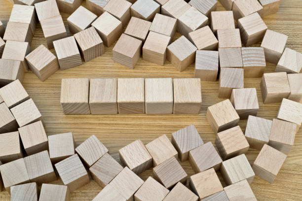 istock Wooden blocks in a row 1283297478