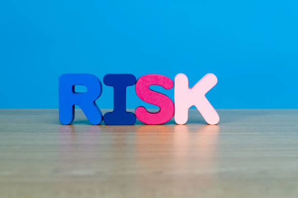 istock Wood word risk on the table 1283299496