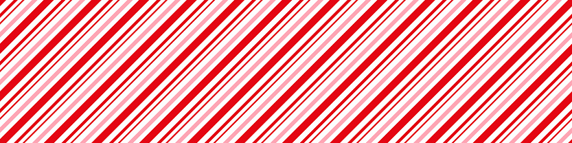 Candy cane Christmas background, peppermint diagonal stripes print seamless pattern