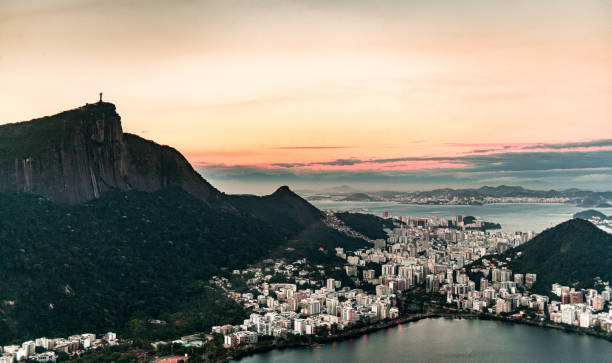 istock Rio de Janeiro aerial shot (during sunset) 1283302268