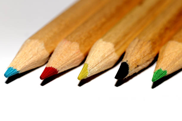 istock Wooden Crayons on a white background - close up 1283302940