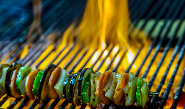 istock Grilled vegan kebab vegetable bbq 1283304110
